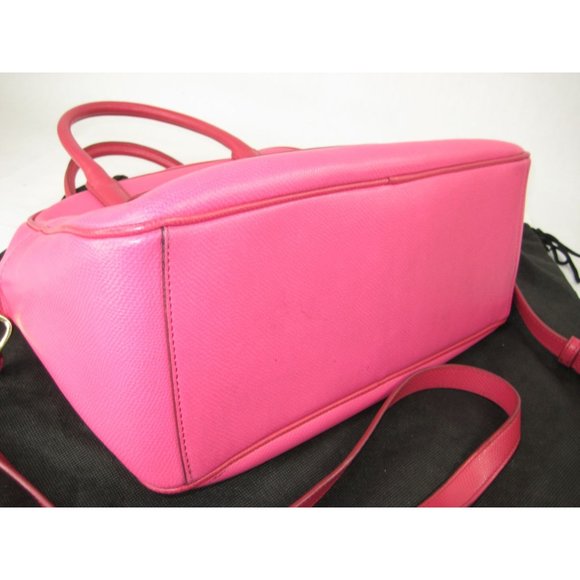 Vera Bradley Pink Leather Purse Adjustable Shoulder Strap Double Handles Spring - Picture 6 of 12